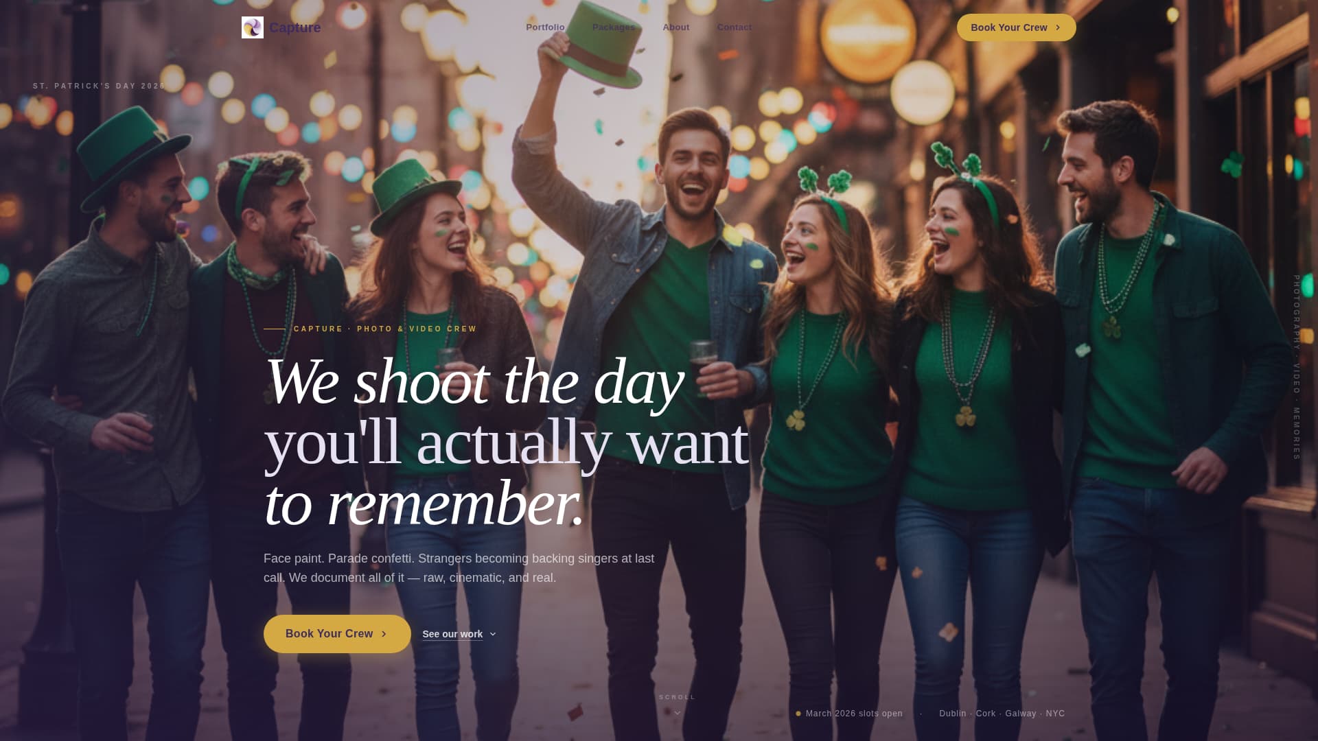Capture - Cinematic Photography Landing Page Template