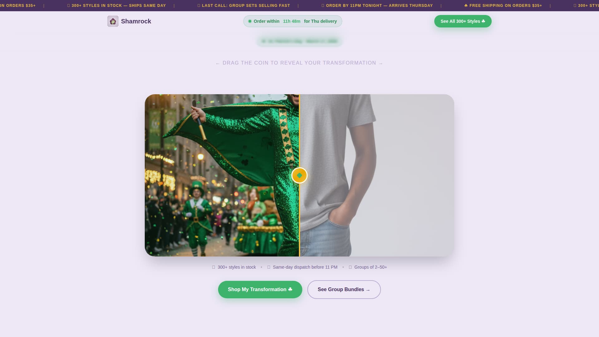 Shamrock - Festive Costume Landing Page Template