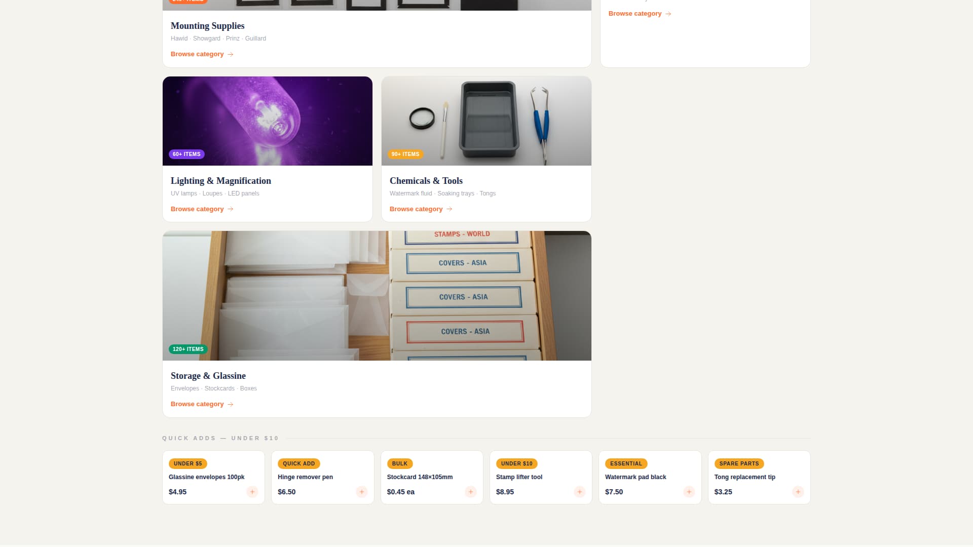 Philately - Vibrant Hobby Supplies Landing Page Template