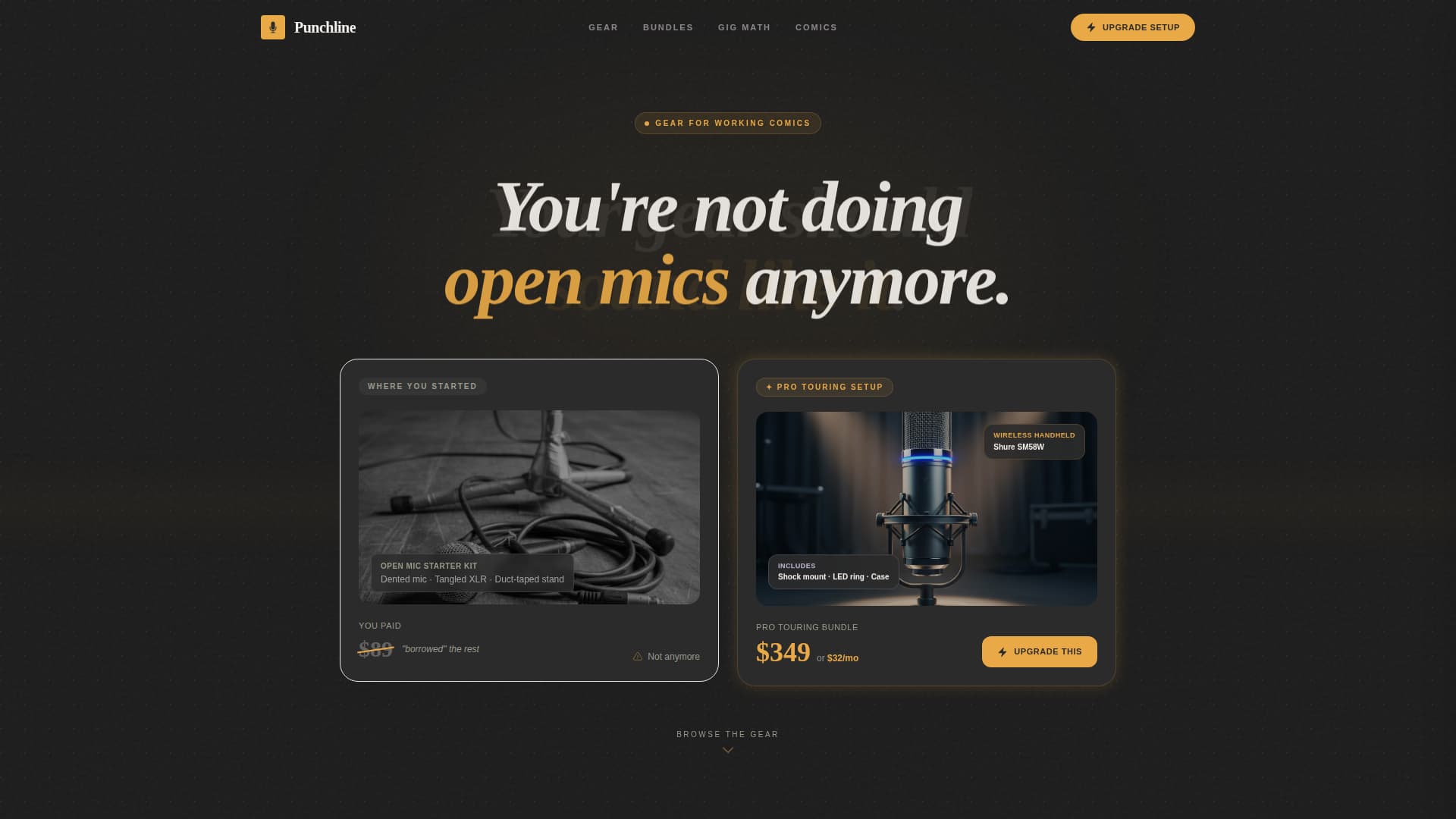Punchline - Bold Comedy Supply Landing Page Template