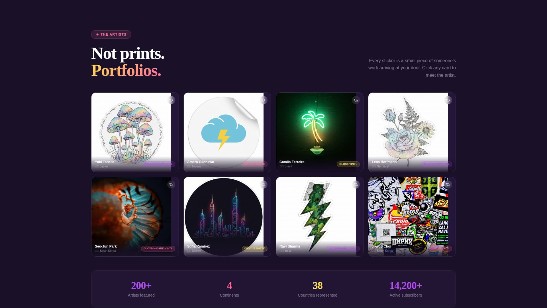Peel - Irresistible Sticker Subscription Landing Page Template