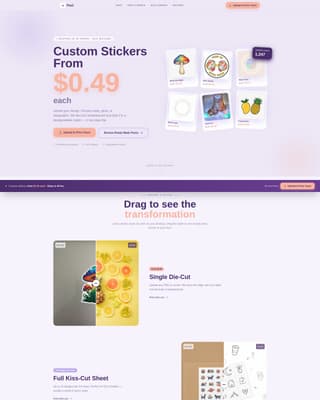Peel - Vibrant Stickers Landing Page Template
