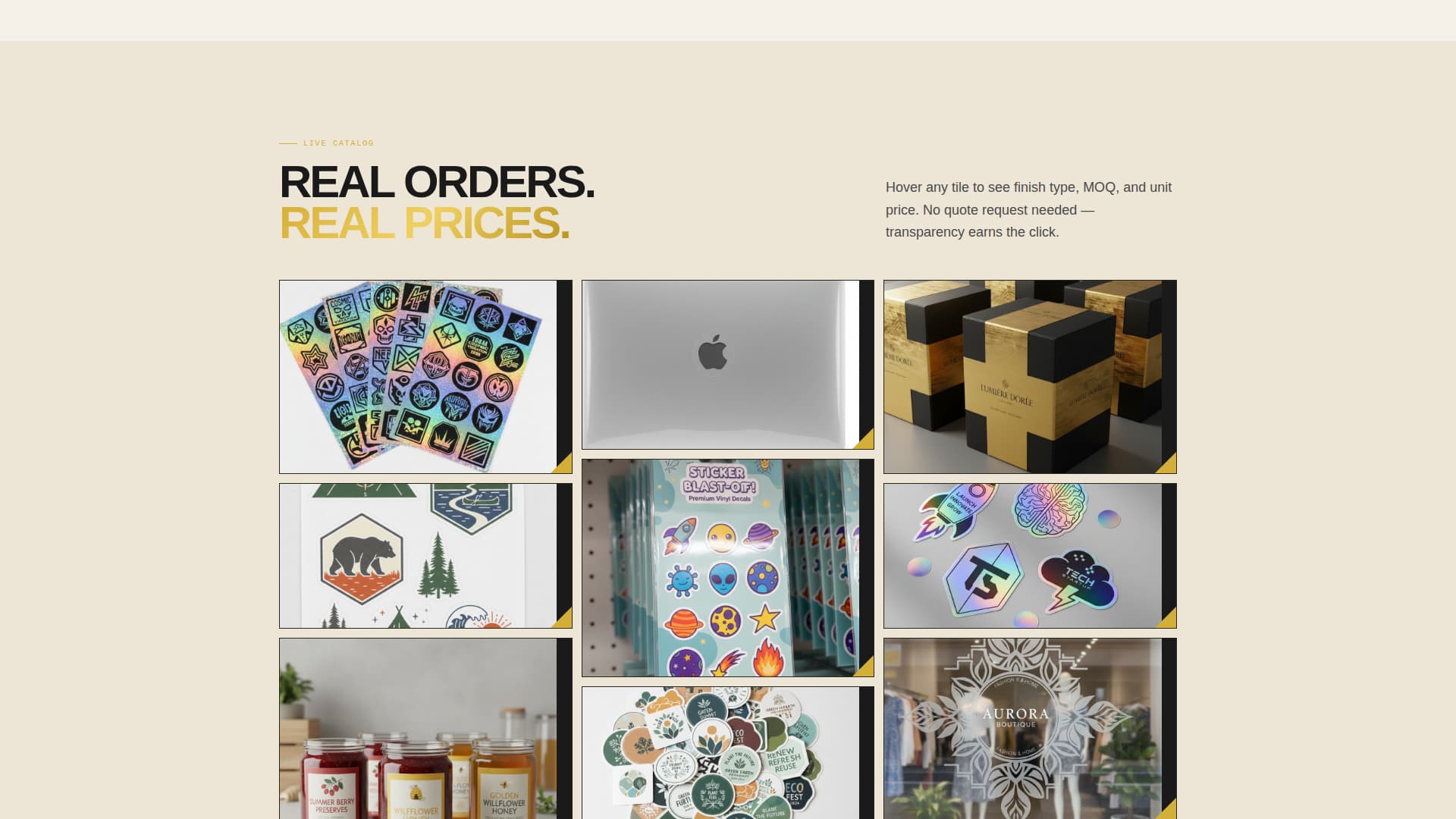 Peel - Wholesale Stickers Landing Page Template