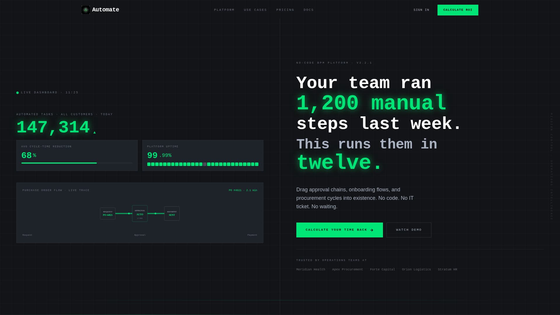 Automate - Powerful BPM Landing Page Template