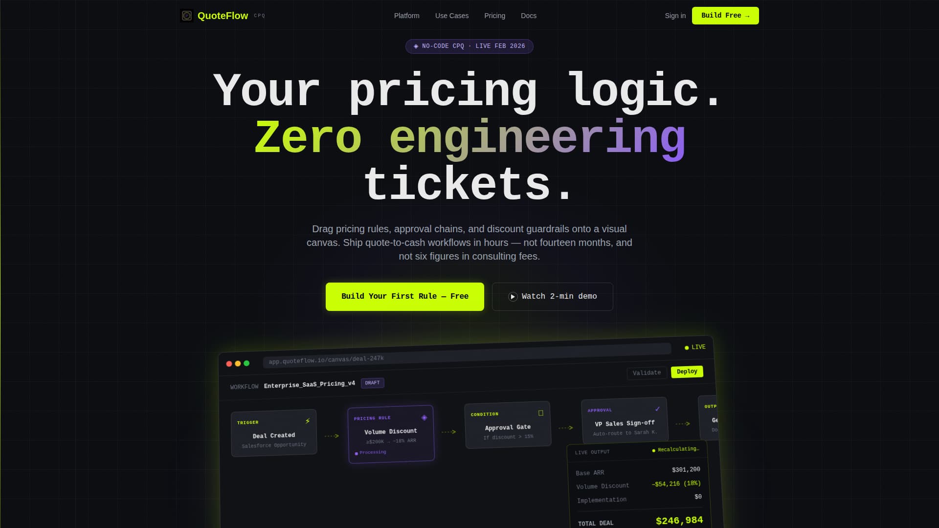 Quoteflow - Powerful CPQ Landing Page Template