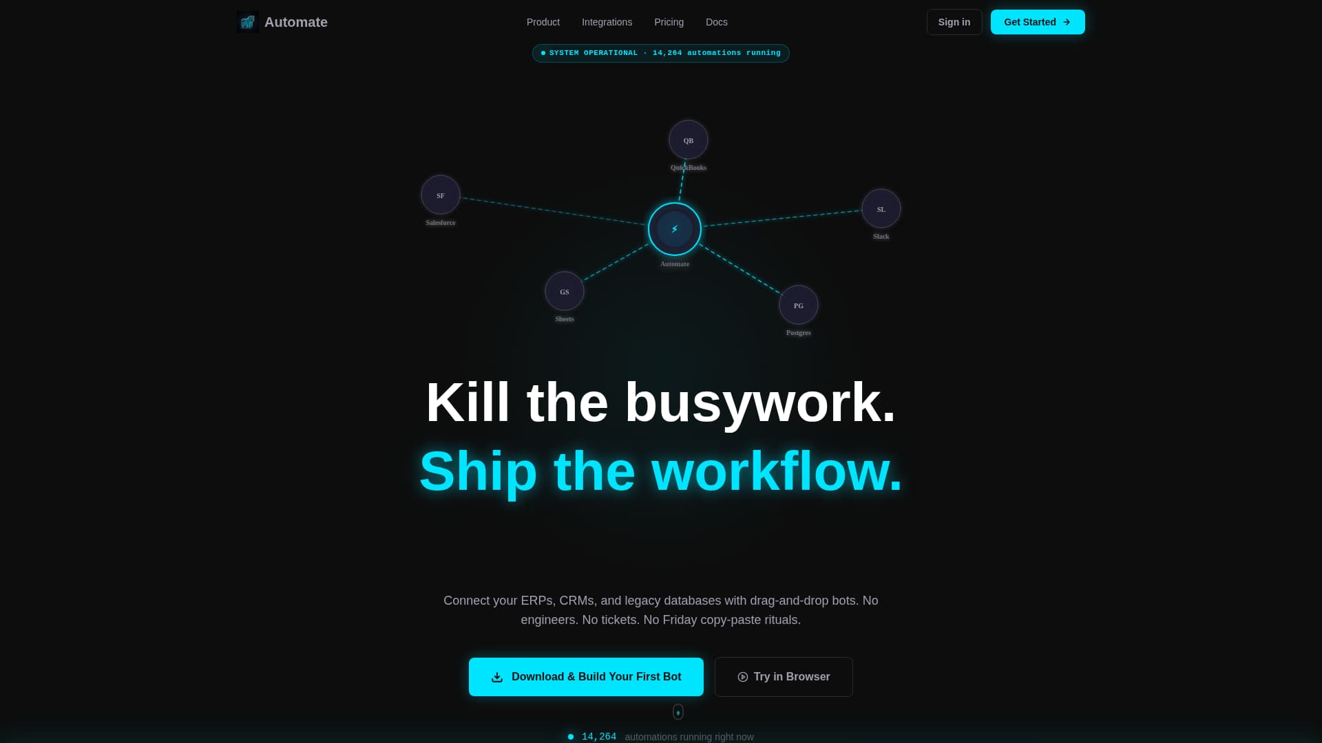 Automate - Powerful No-Code Landing Page Template