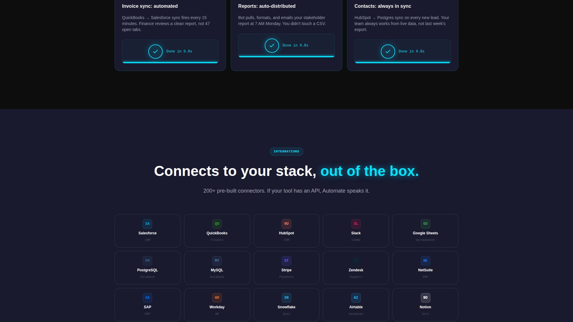 Automate - Powerful No-Code Landing Page Template