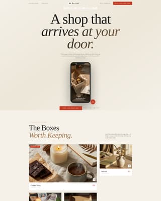 Parcel - Curated Subscription Landing Page Template