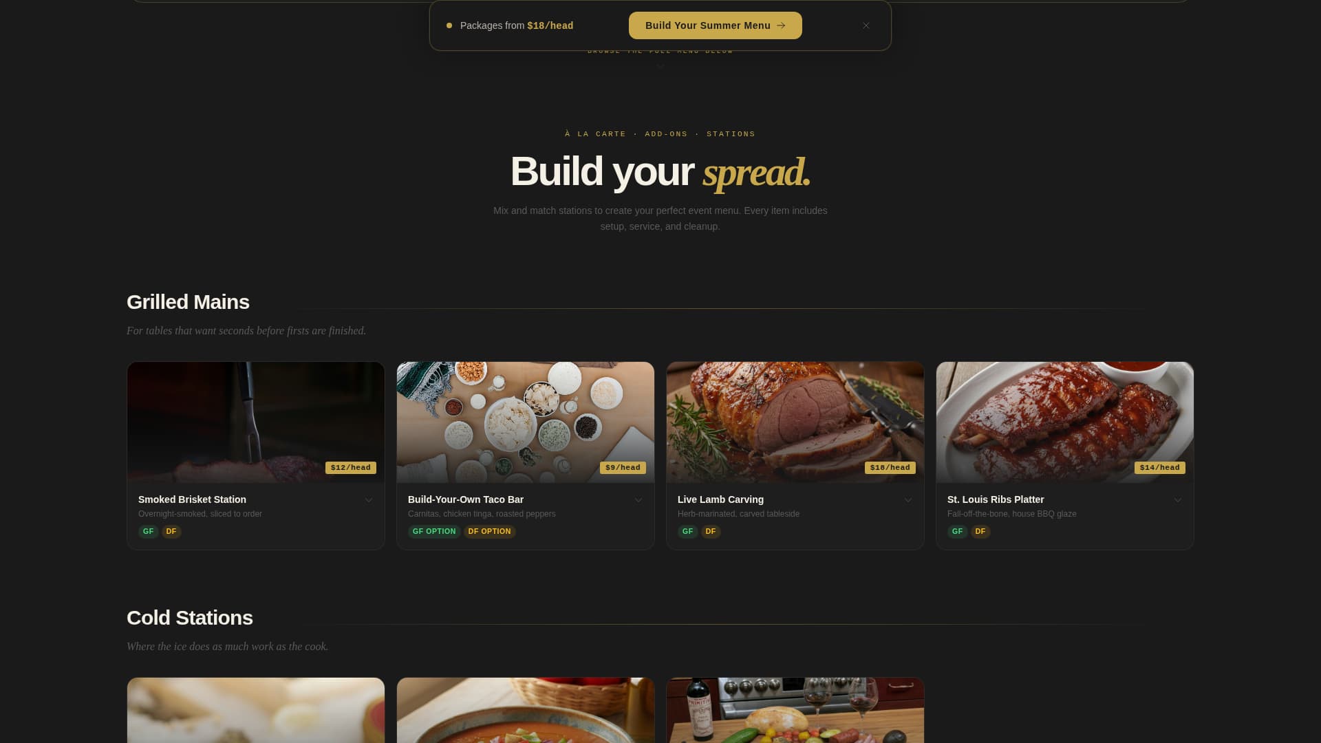 Spread - Seasonal Catering Landing Page Template