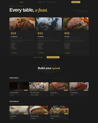 Spread - Seasonal Catering Landing Page Template