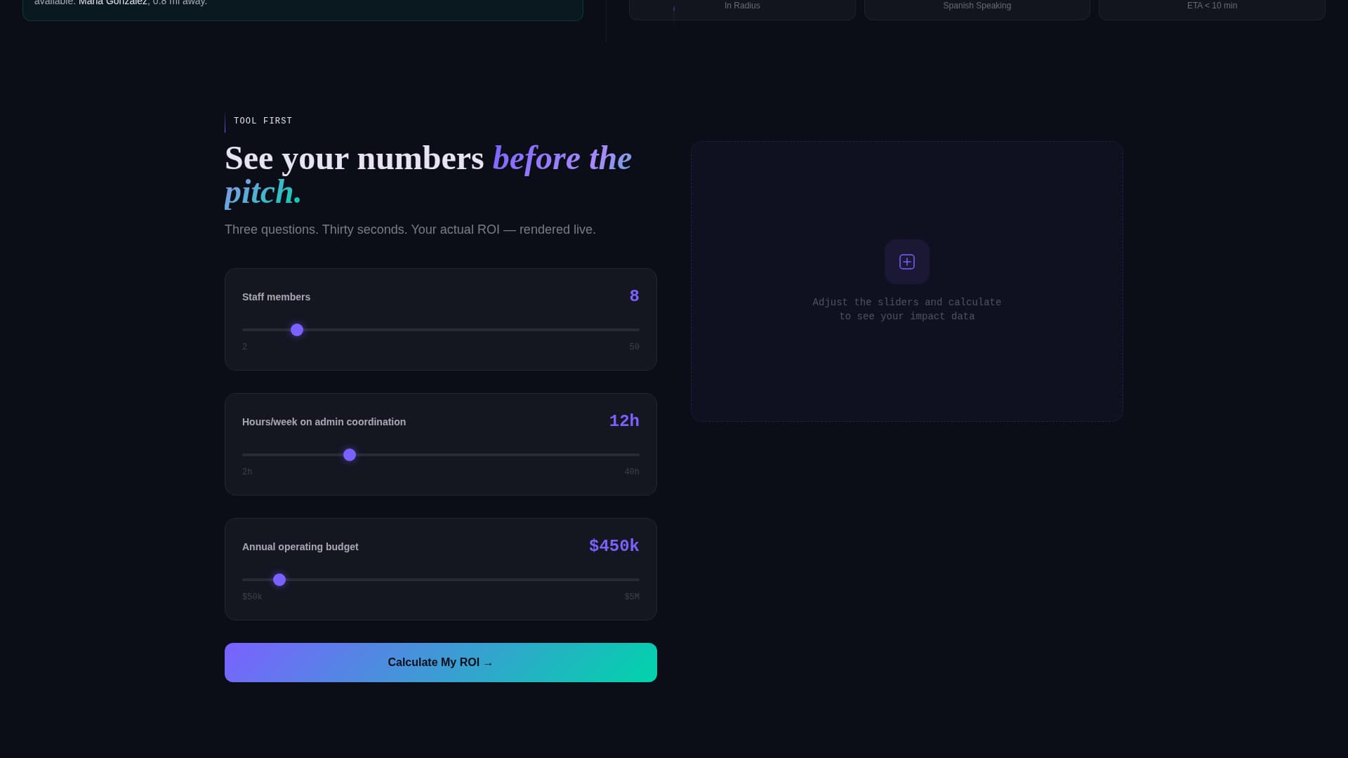 AI for Nonprofit Cost Calculator Website Template