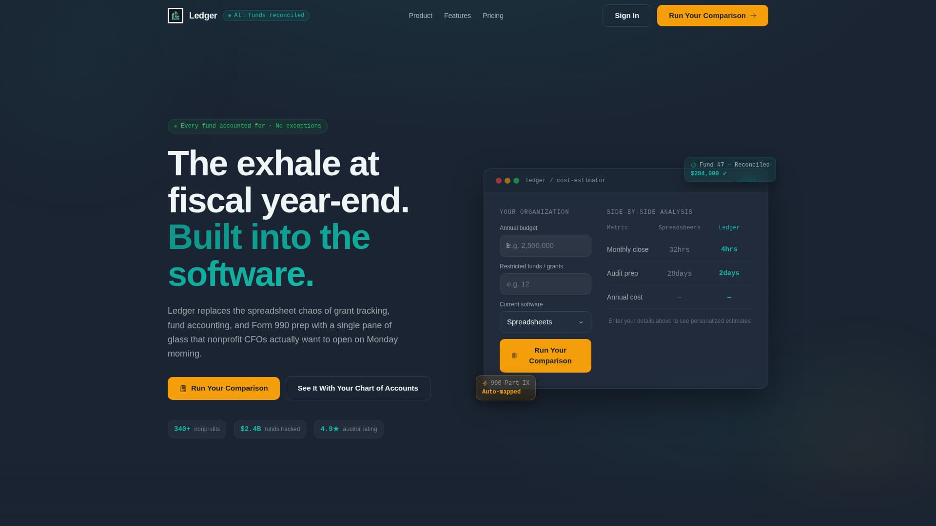 Nonprofit Software Cost Calculator Website Template