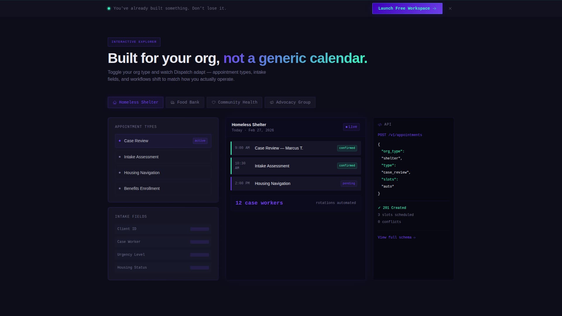 Nonprofit Software Booking Website Template