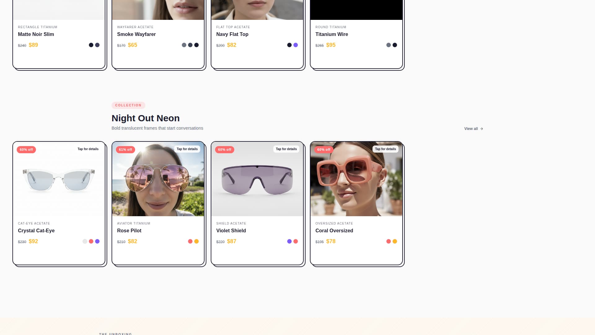 Shade - Dopamine Eyewear Landing Page Template