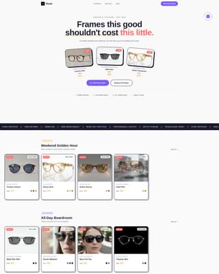 Shade - Dopamine Eyewear Landing Page Template