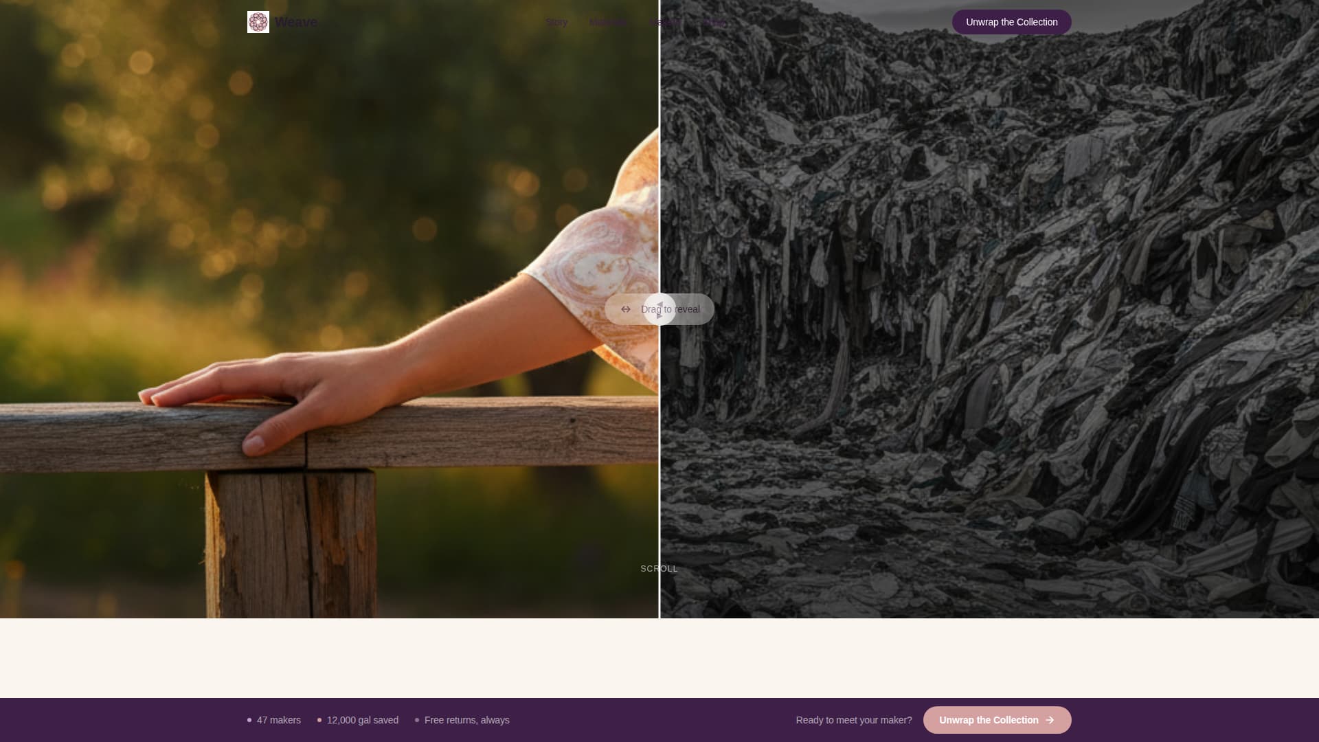 Weave - Sustainable Fashion Landing Page Template