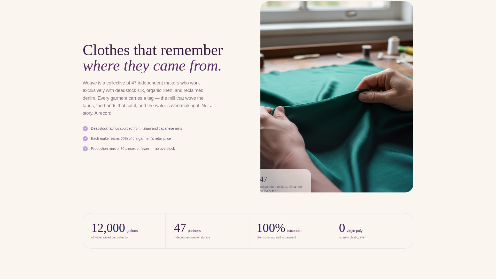 Weave - Sustainable Fashion Landing Page Template