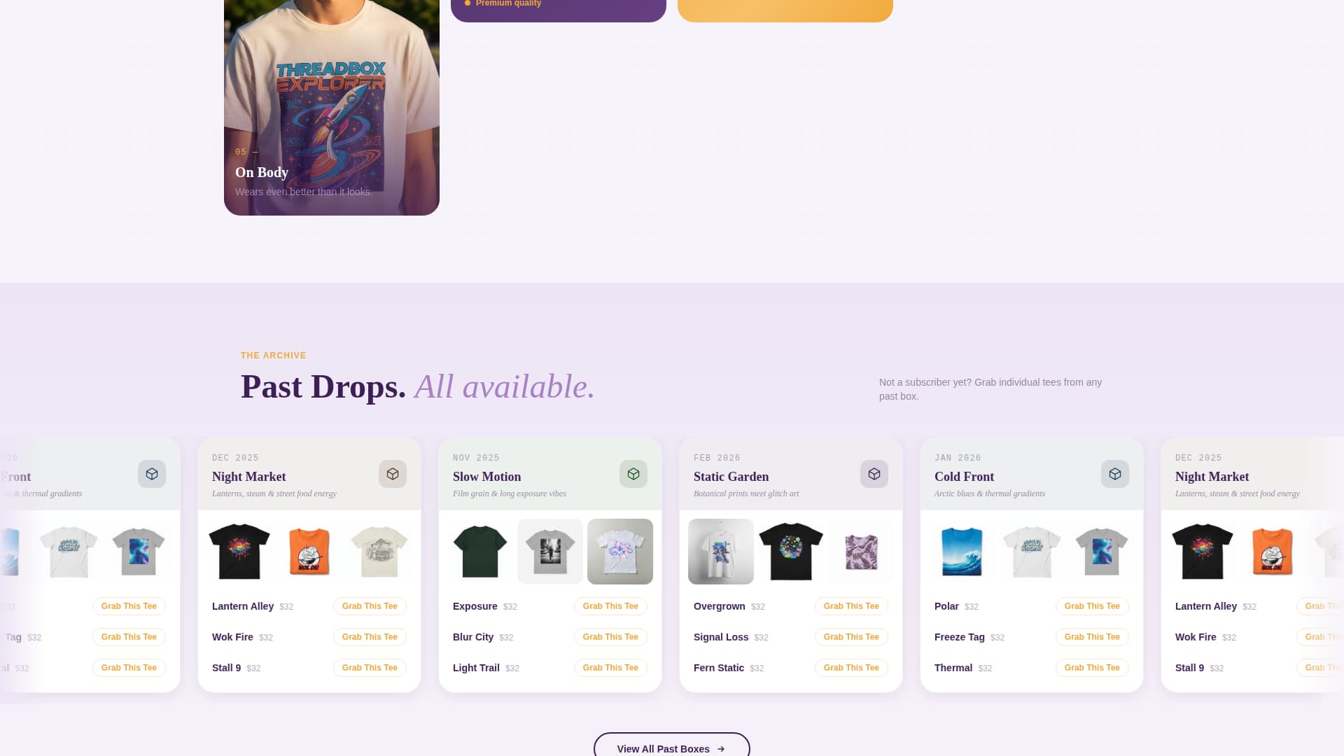 Threadbox - Curated Subscription Landing Page Template