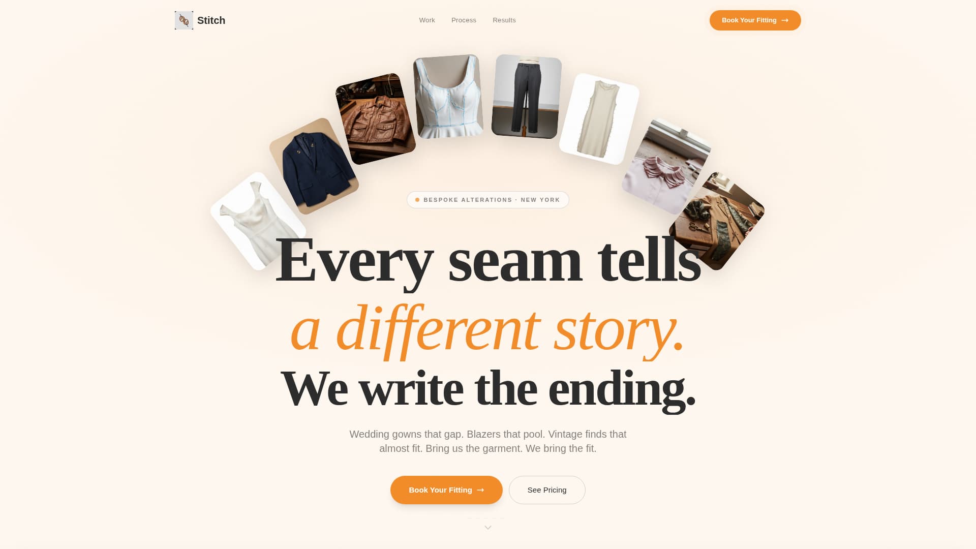 Stitch - Artisan Tailor Landing Page Template