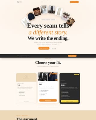 Stitch - Artisan Tailor Landing Page Template