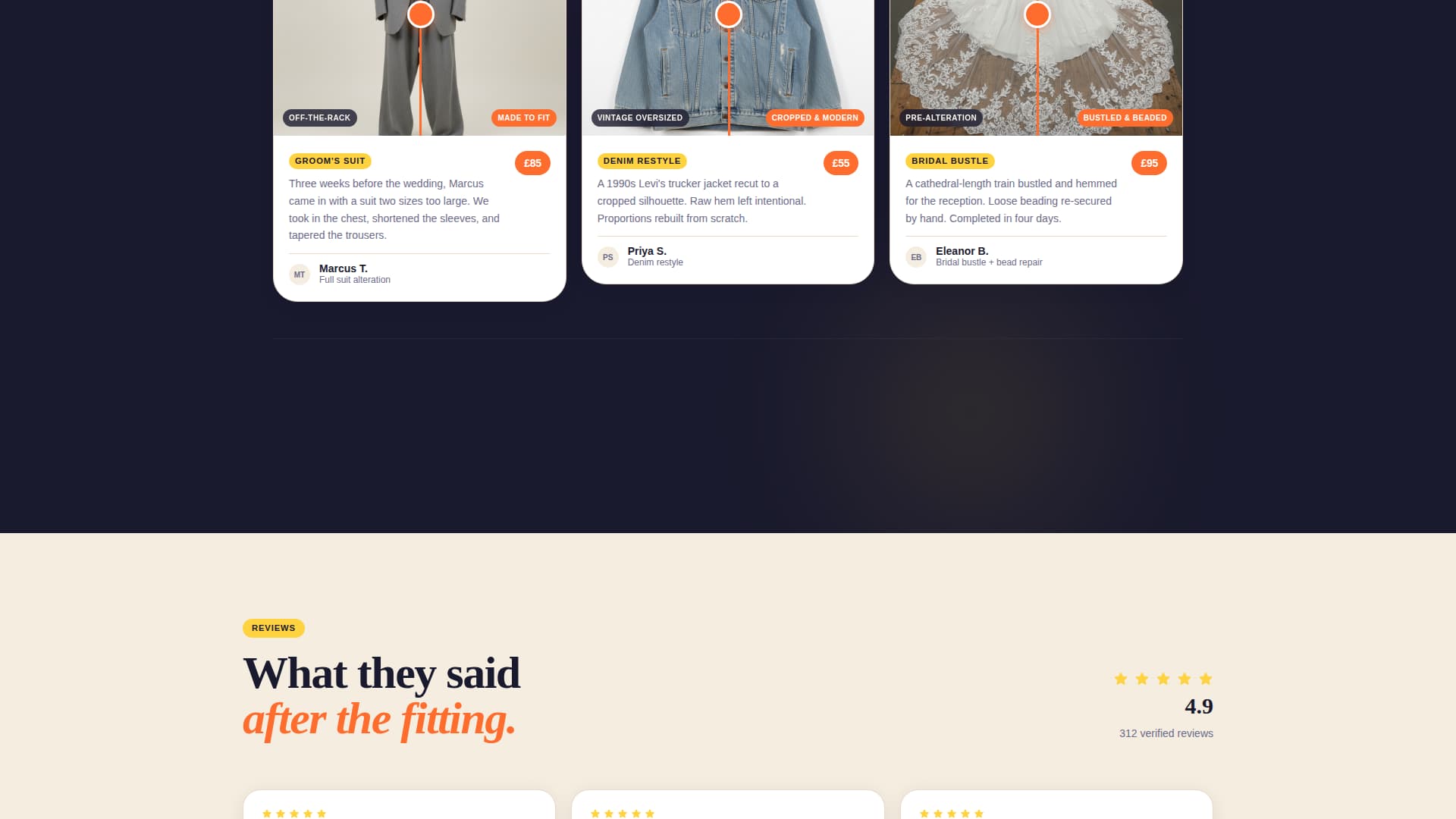 Stitch - Vibrant Tailoring Landing Page Template