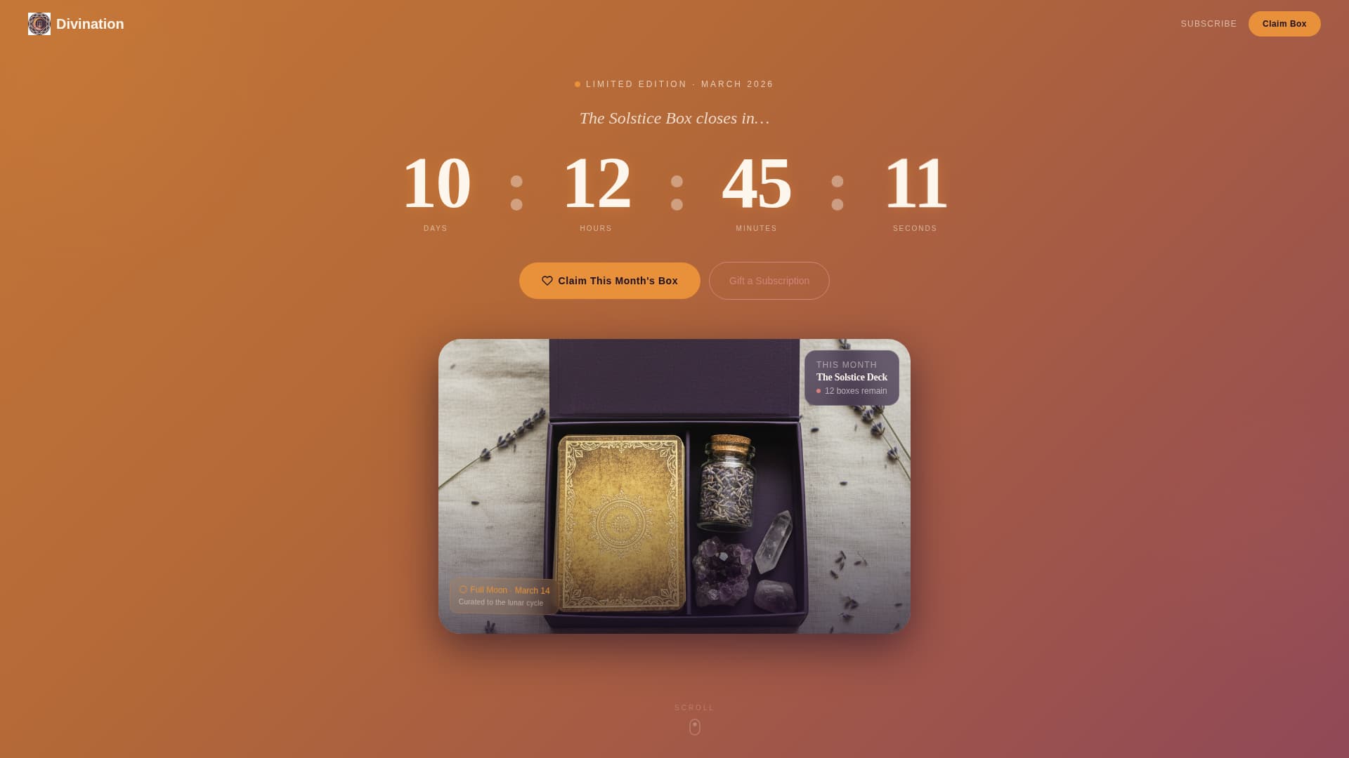 Divination - Enchanting Tarot Landing Page Template