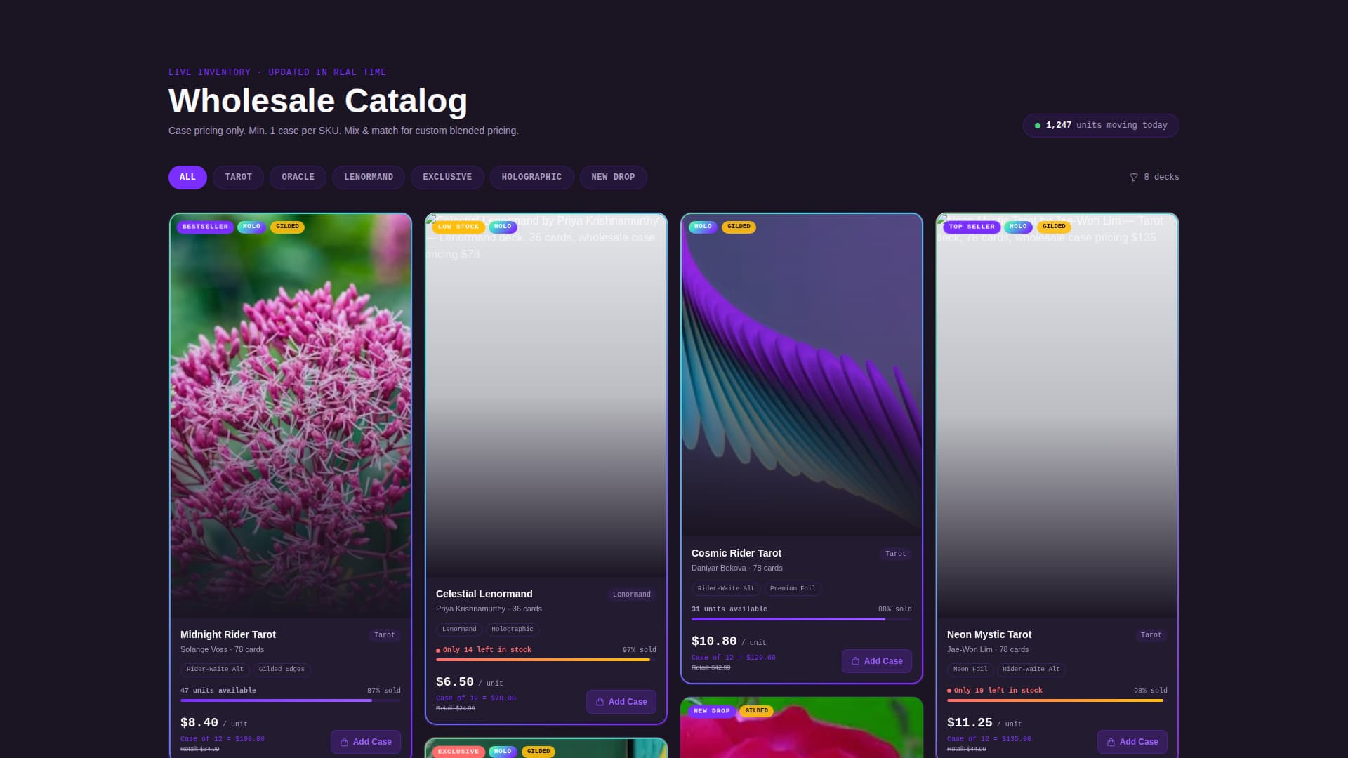 Arcana - Electric Tarot Landing Page Template