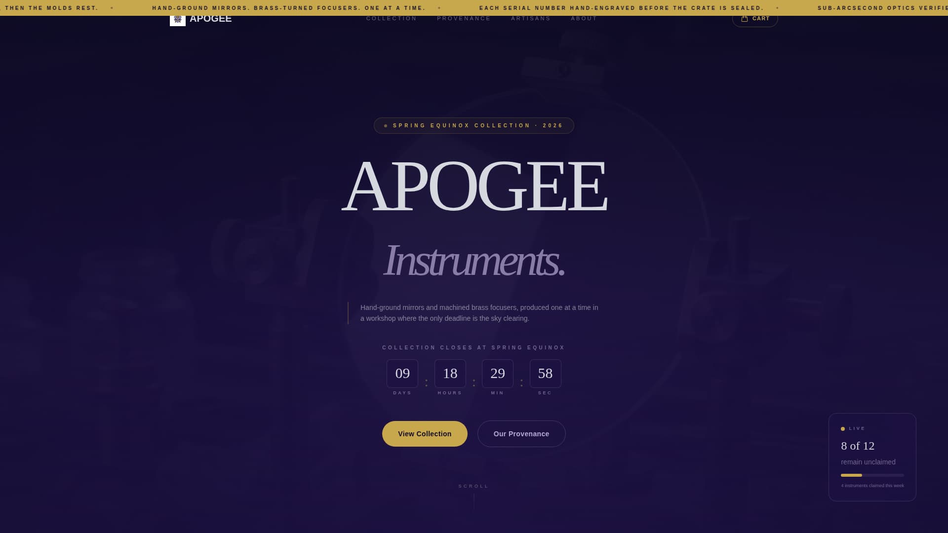 Apogee - Artisan Telescope Landing Page Template