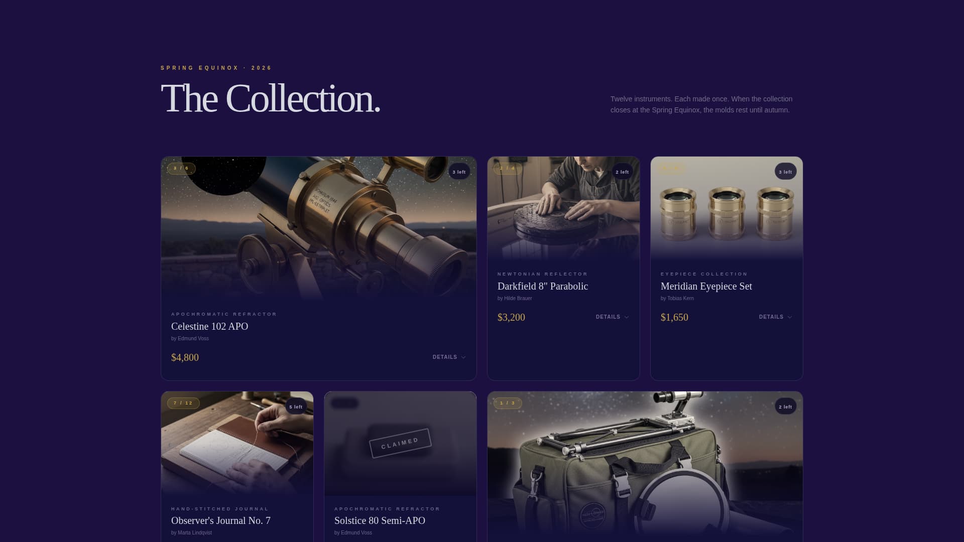 Apogee - Artisan Telescope Landing Page Template
