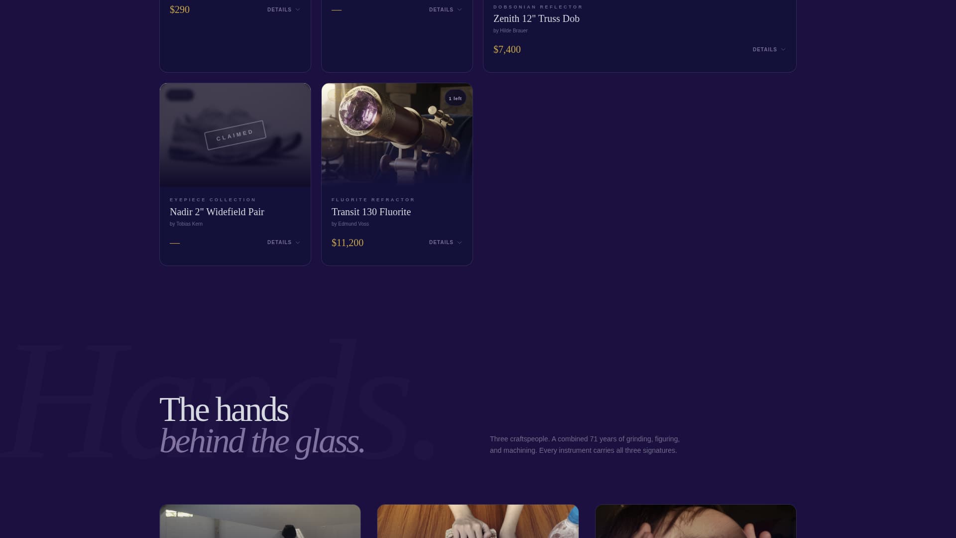 Apogee - Artisan Telescope Landing Page Template