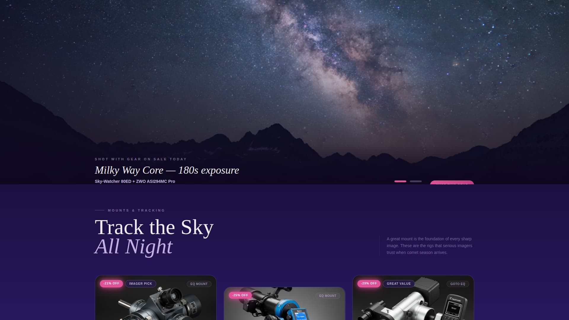 Aperture - Urgent Astronomy Landing Page Template