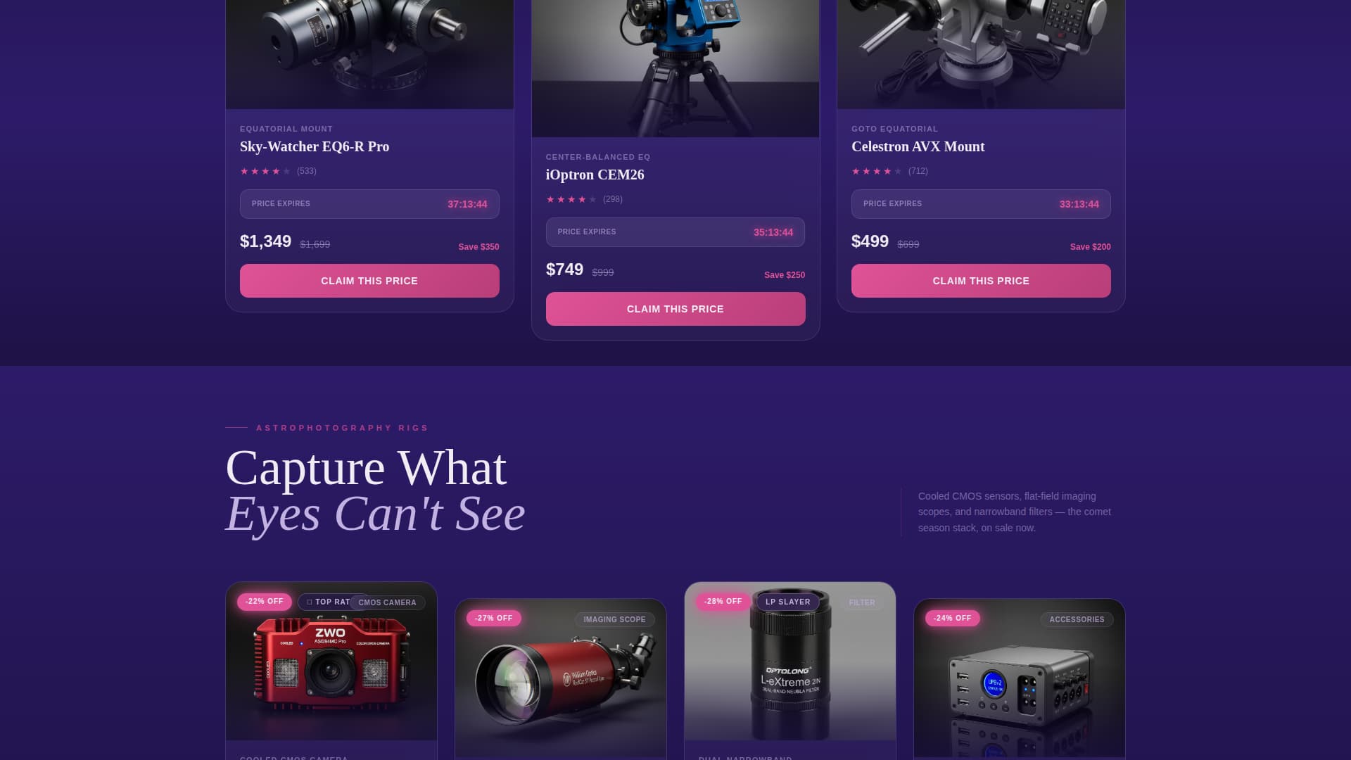 Aperture - Urgent Astronomy Landing Page Template