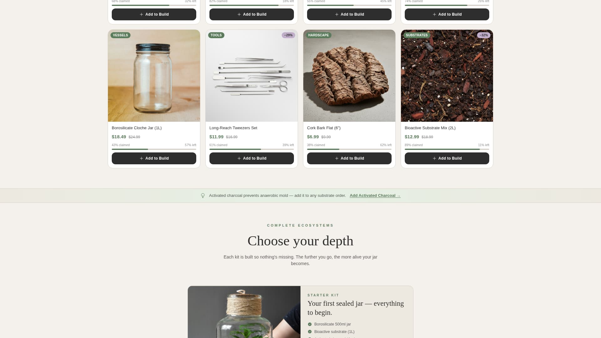 Terrarium - Thriving Hobbysupply Landing Page Template
