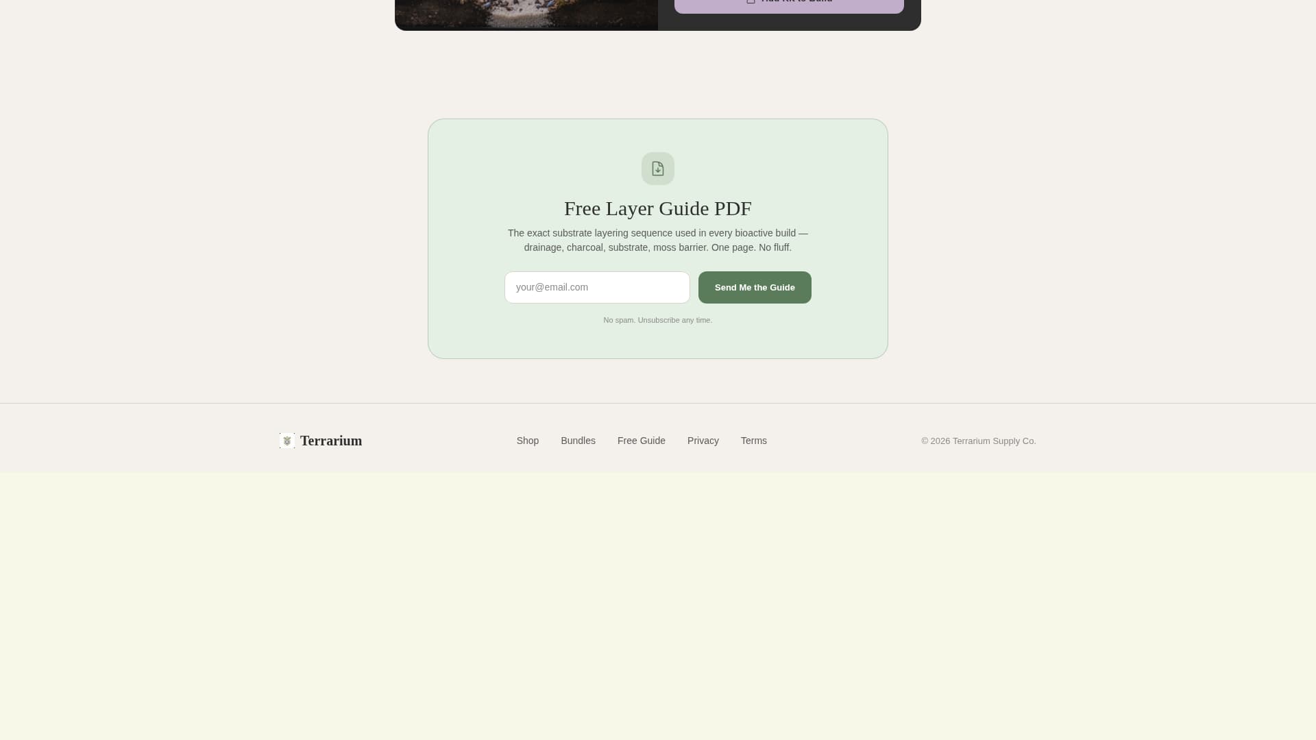 Terrarium - Thriving Hobbysupply Landing Page Template