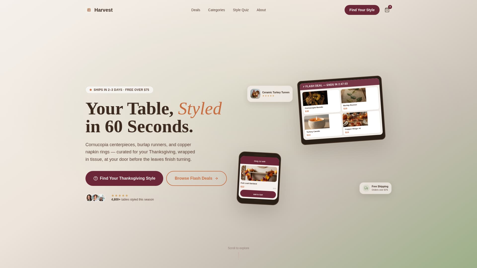 Harvest - Seasonal Thanksgiving Landing Page Template