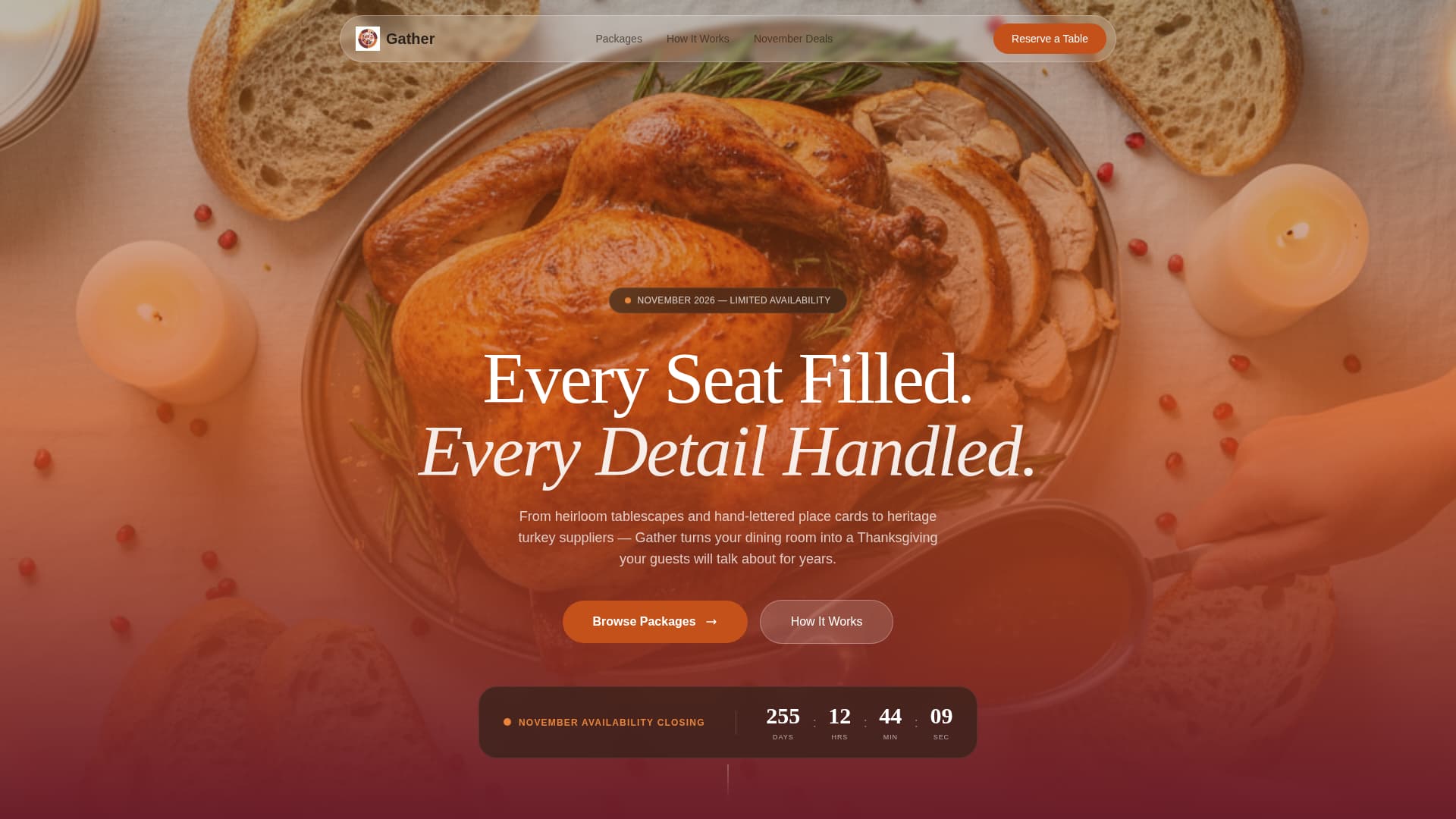 Gather - Abundant Thanksgiving Landing Page Template