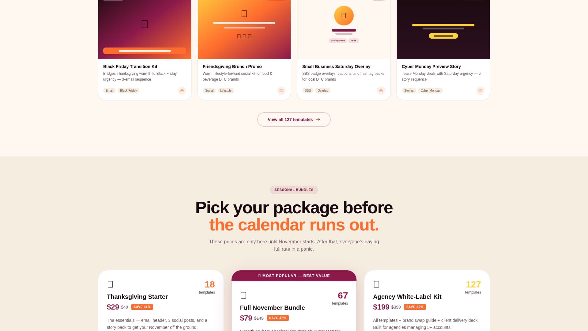 Harvest - Readymade Thanksgiving Landing Page Template