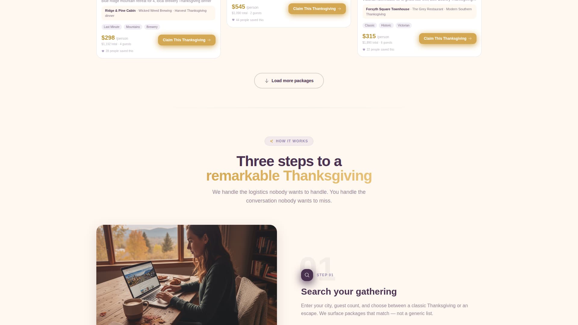 Gather - Luxurious Thanksgiving Landing Page Template