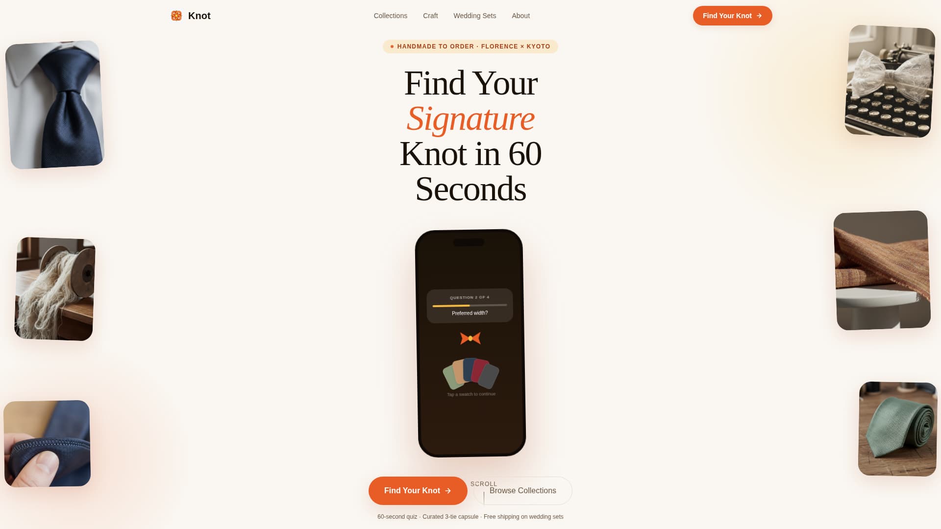 Knot - Artisan Neckwear Landing Page Template