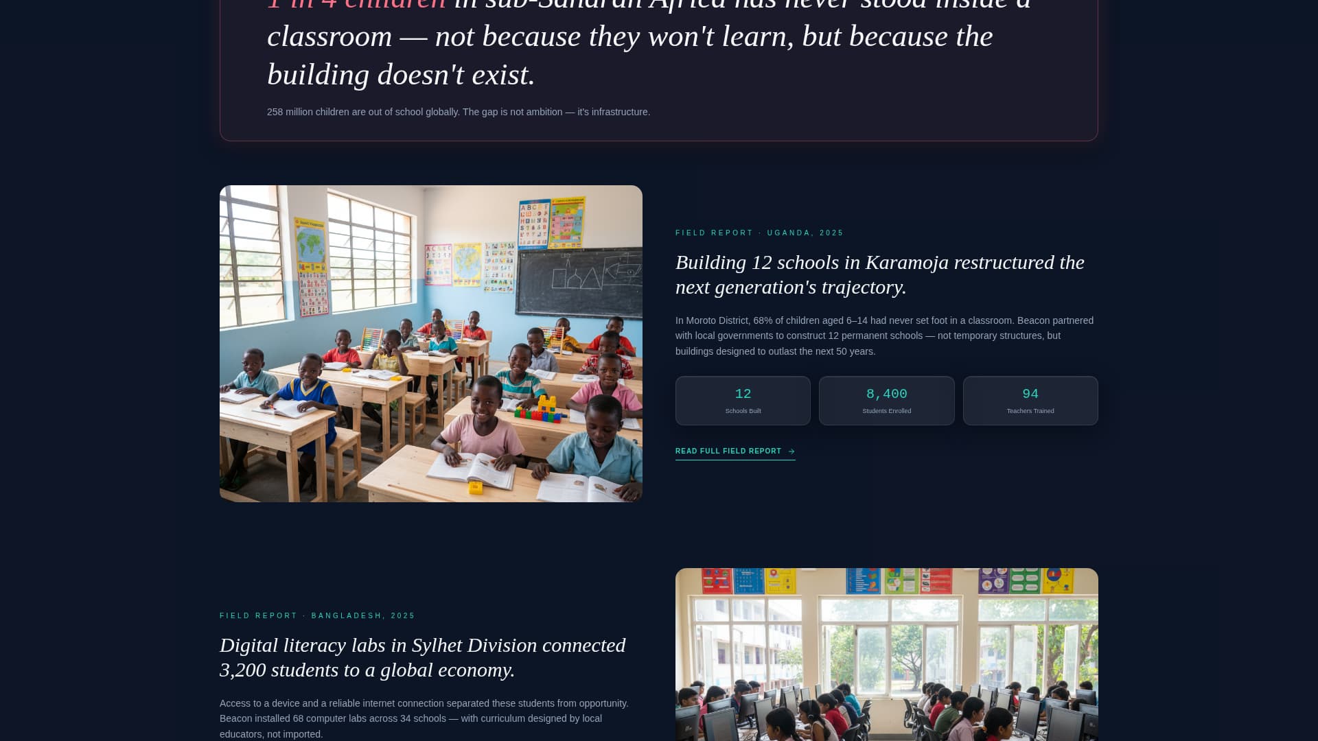 Beacon - Transparent Nonprofit Landing Page Template
