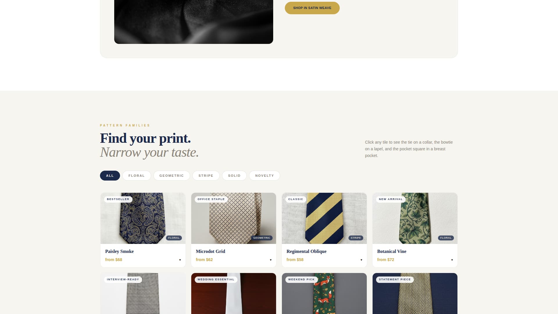Knot - Elegant Haberdashery Landing Page Template
