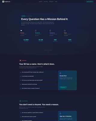 Nonprofit Organization FAQ Website Template