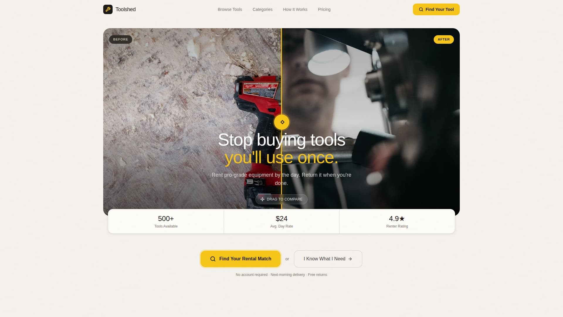 Toolshed - Powerful Hardware Landing Page Template