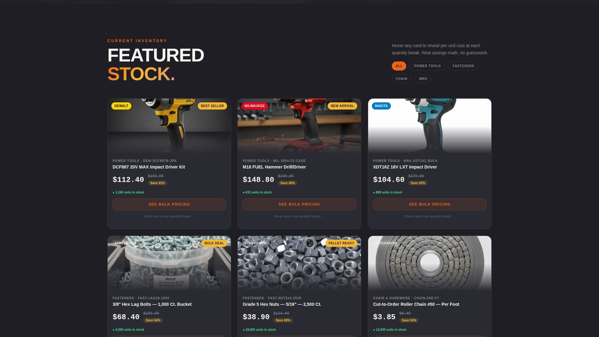 Stockroom - Bold Hardware Landing Page Template