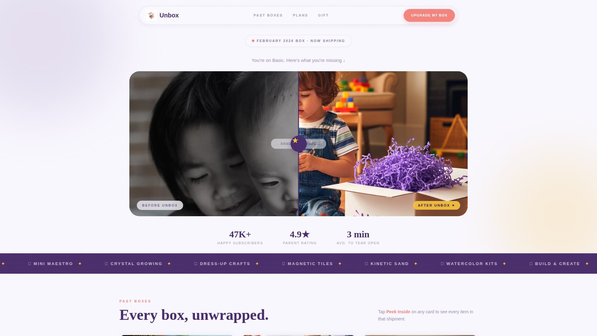 Unbox - Delightful Kidsactivity Landing Page Template