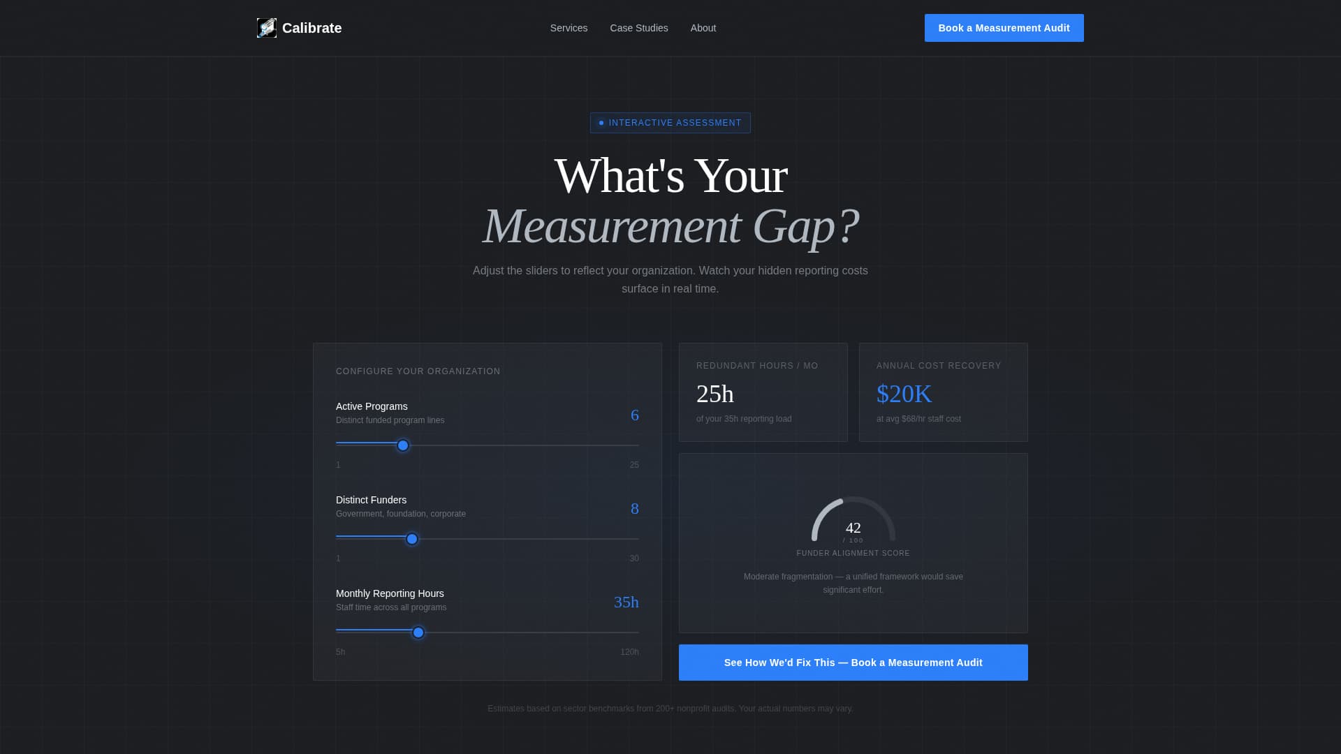 Calibrate - Precision Nonprofit Landing Page Template