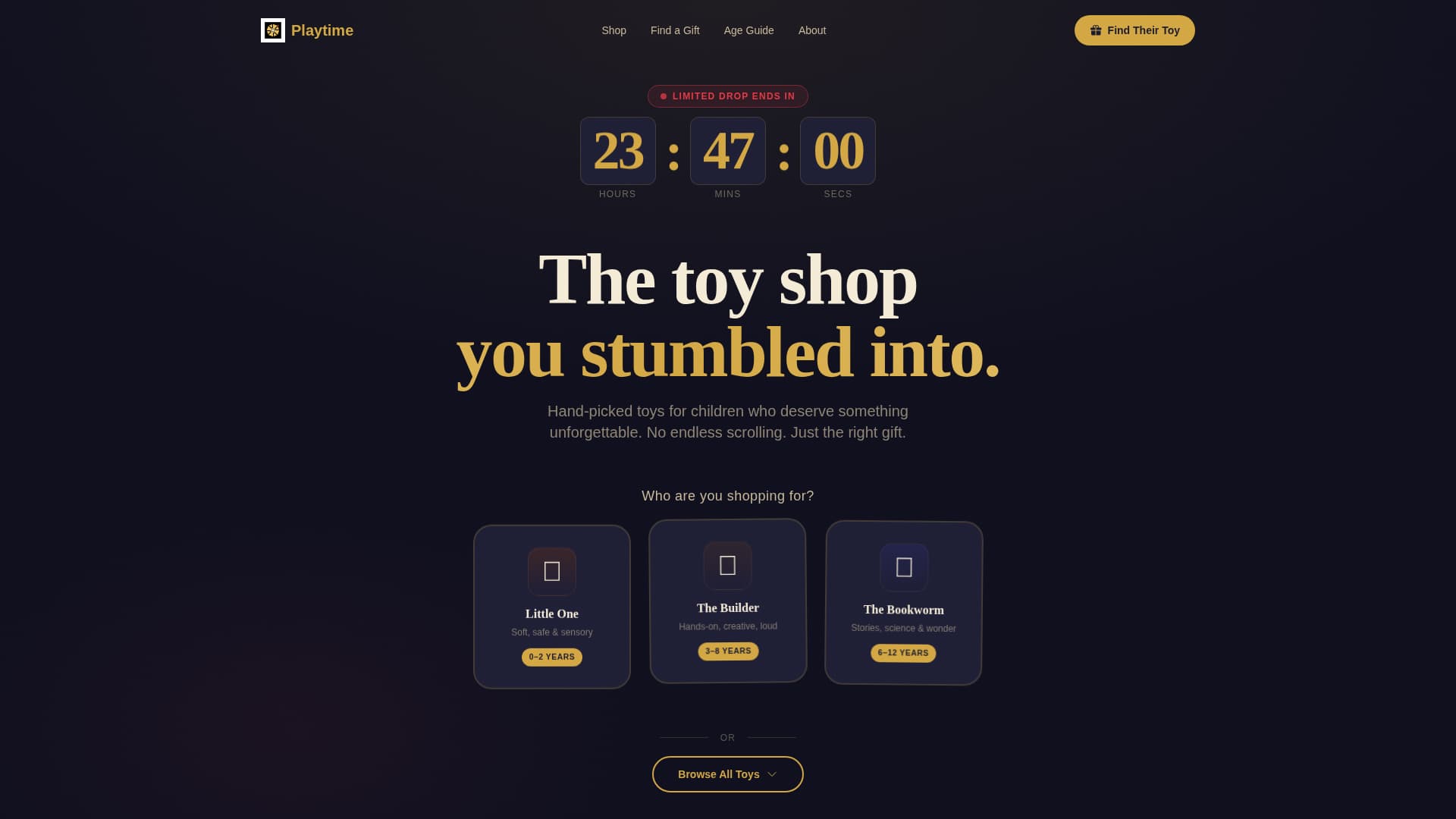 Playtime - Enchanting Toystore Landing Page Template