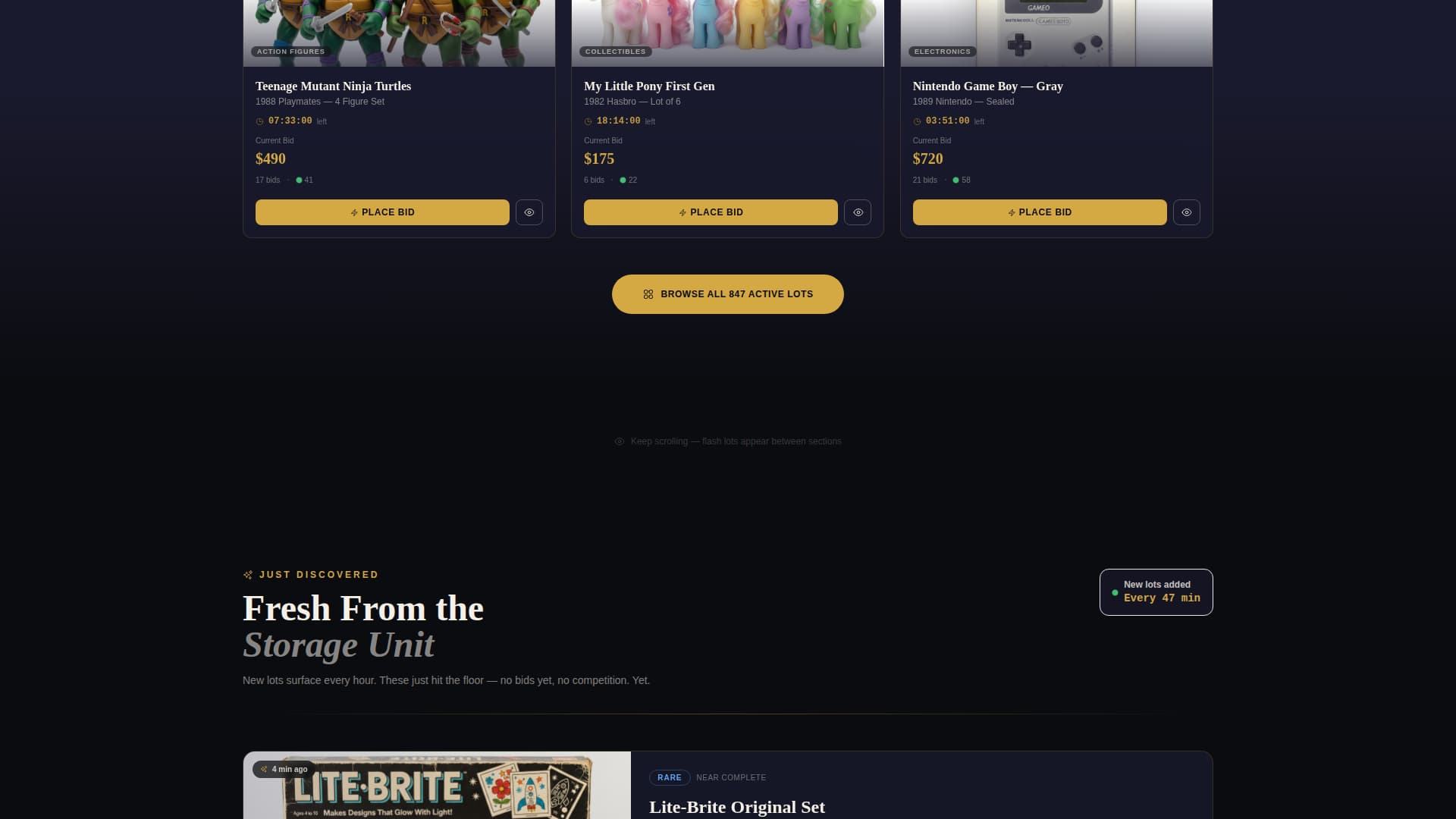 Bid - Rare Collectibles Landing Page Template