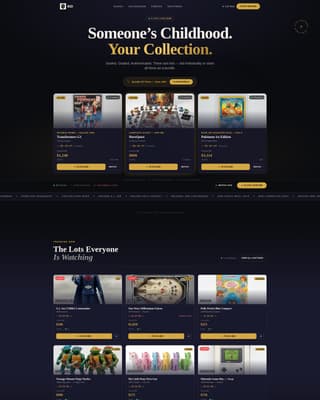 Bid - Rare Collectibles Landing Page Template