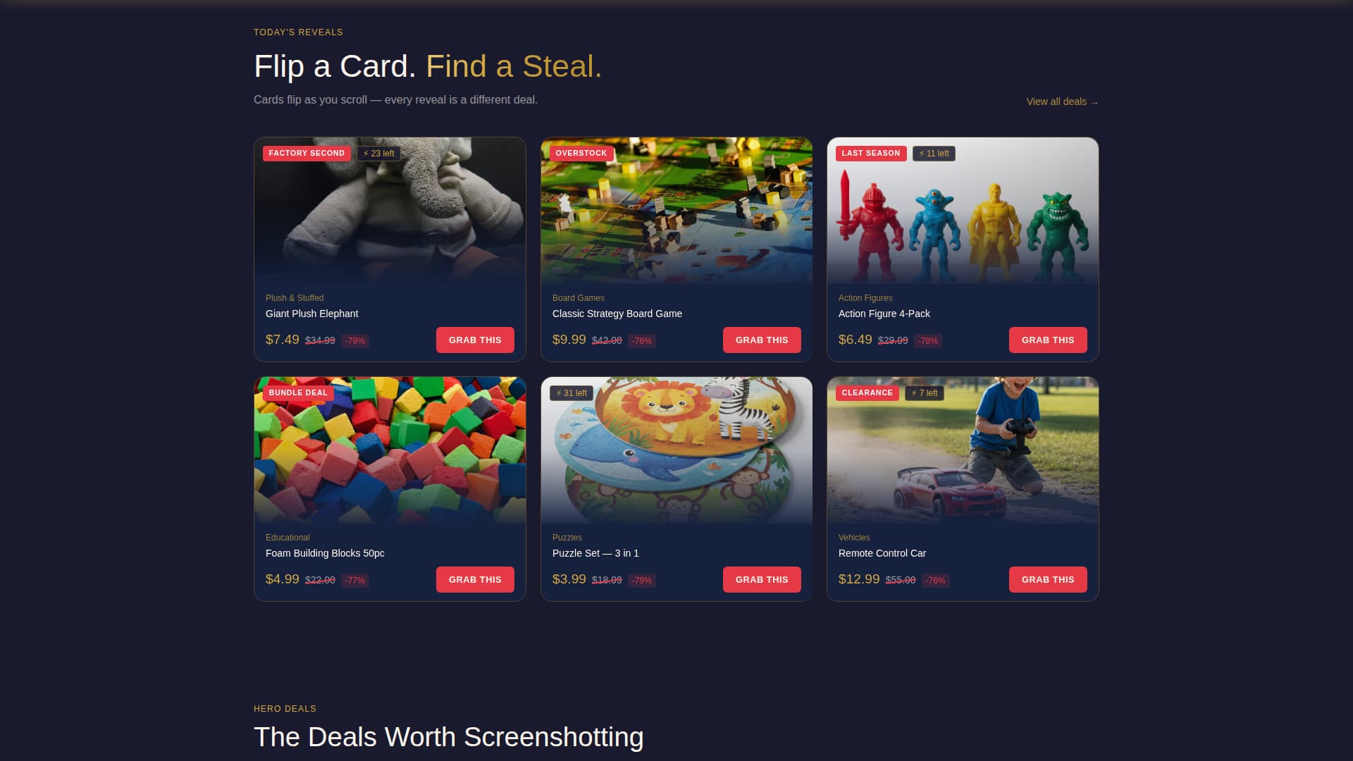 Bargain - Irresistible Toys Landing Page Template